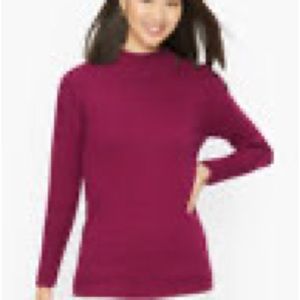 Talbots button detail mock turtleneck sweater